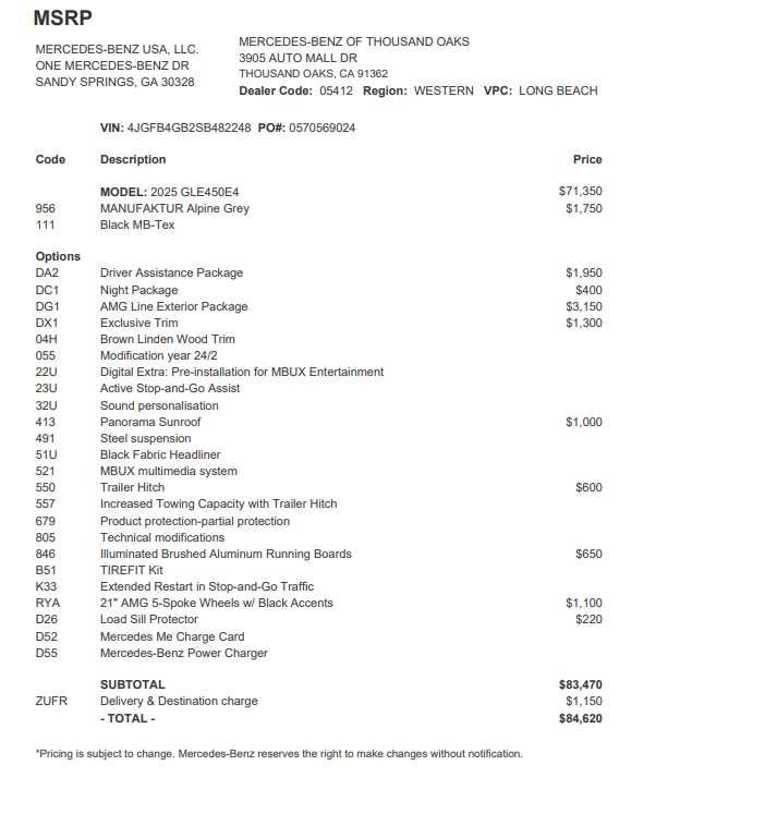 2025 Mercedes-Benz GLE 450e GLE 450e
