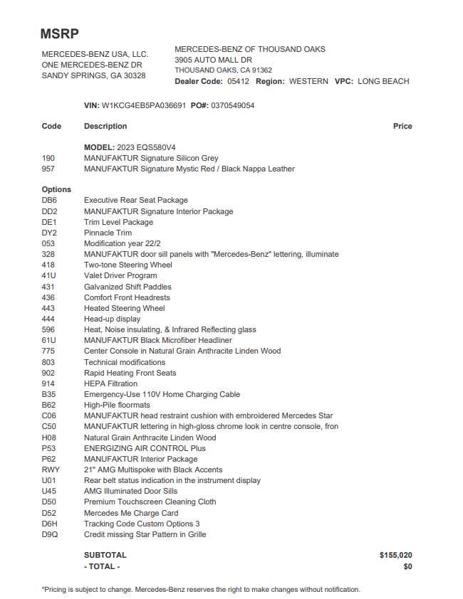 2023 Mercedes-Benz EQS 580 4MATIC® Sedan