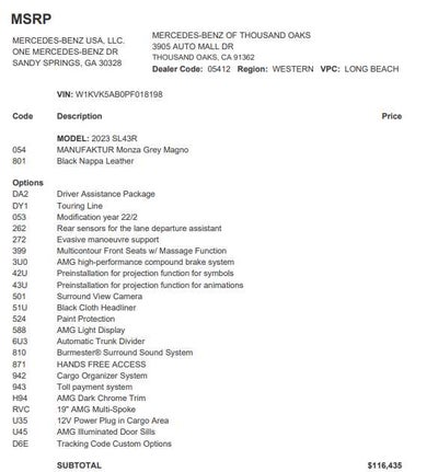 2023 Mercedes-Benz AMG® SL 43 Roadster