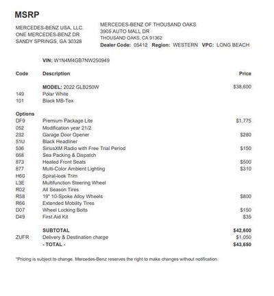 2022 Mercedes-Benz GLB 250 GLB 250