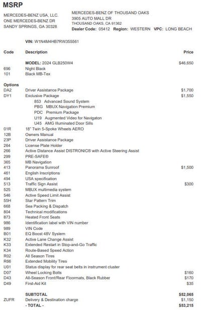 2024 Mercedes-Benz GLB 250 GLB 250