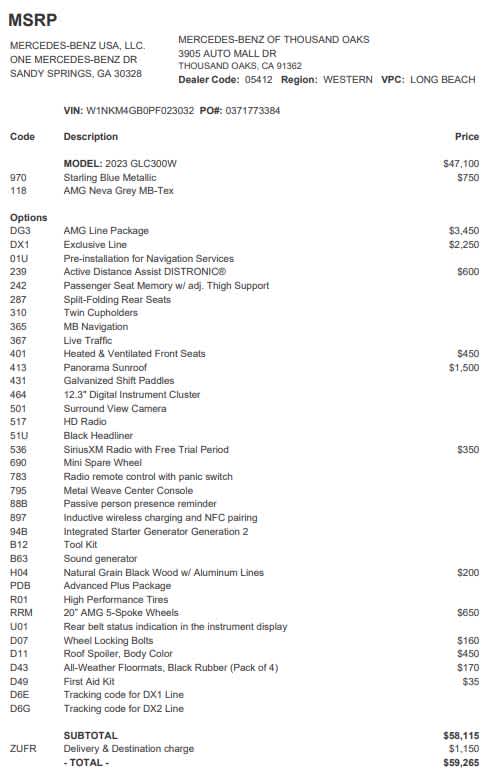 2023 Mercedes-Benz GLC 300 GLC 300